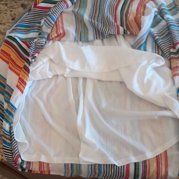 Fraiche by J, Multicolor stripes, wrap top, Short Sleeve dress - Picture 7 of 16